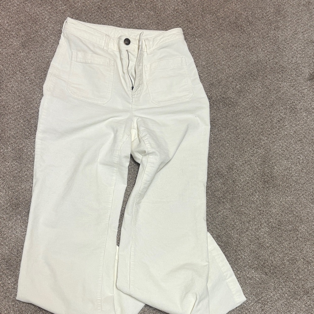 Fabletics White High-Rise Wide-Leg Jeans